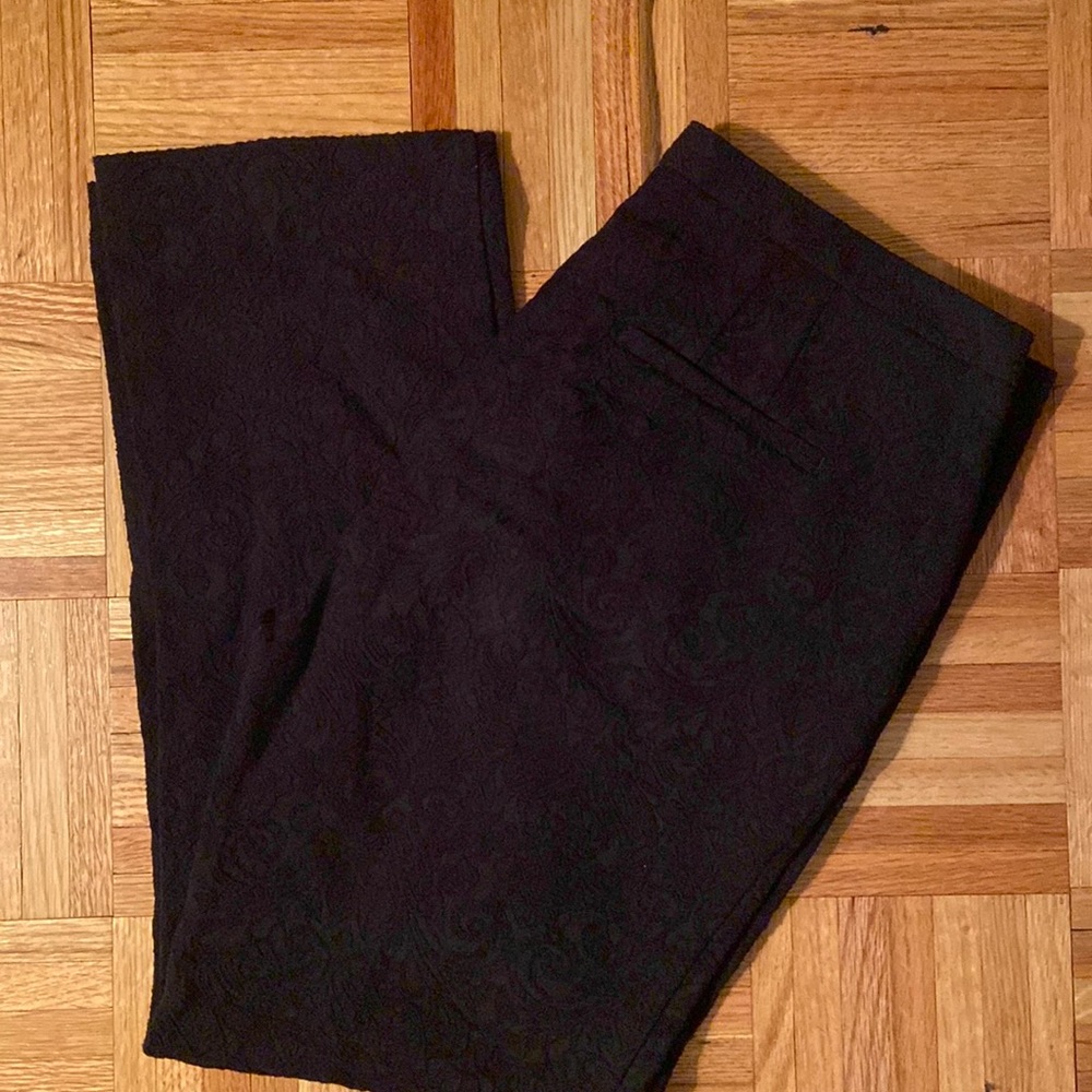 Embroidered/Textured Black Trousers